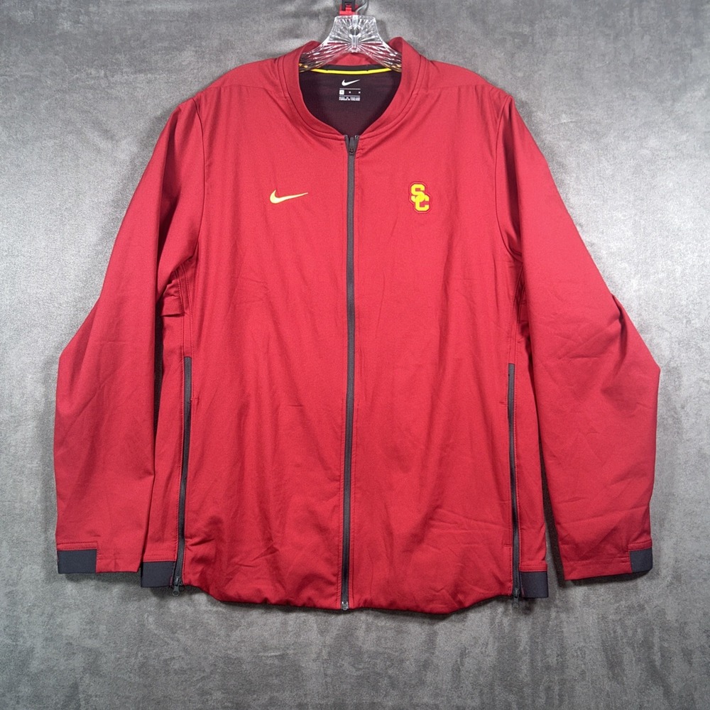 USC Trojans Nike Red Full Zip Embroidered Jacket Windbreaker Mens M Vented